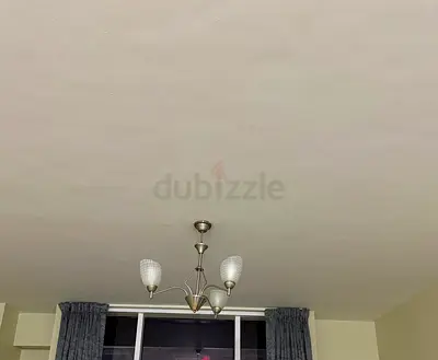 3-arm Brushed Nickel Ceiling Chandelier from home center 2 piece- Good Condition