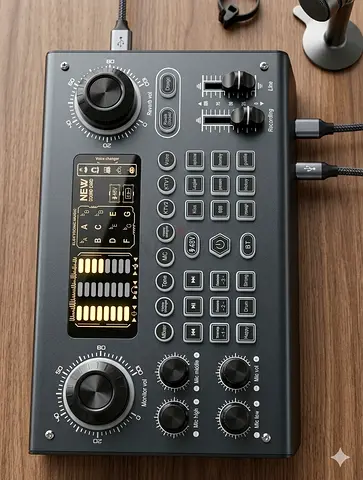Portable USB Audio Mixer / Sound Card with Voice Effects