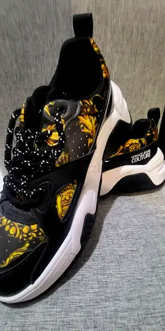 Versace Jeans Couture black  gold chunky sneakers - lightly used
