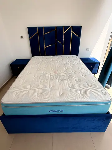 New bed furniture and mattress with two night stands