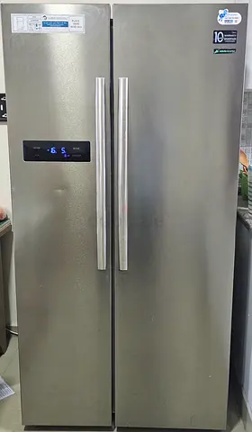 Midea Side-by-Side Refrigerator - Stainless Steel, Good Condition