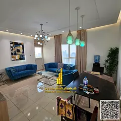 Furnished two-bedroom apartment with a living room for monthly rent in Ajman - Al Rashidiya ✔️ I