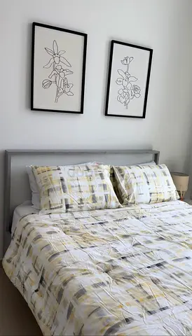 Queen bed frame with mattress - barely used