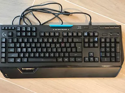 Used Logitech Gaming Wired Keyboard with Wrist Rest (USB) mechanical