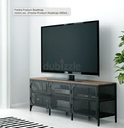 TV Unit – Wood Top + Metal Frame (Industrial Style)