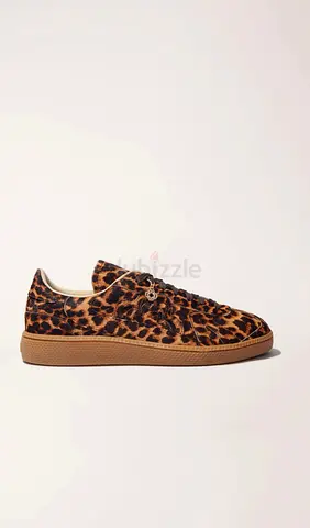 Leopard print leather trainers Maje