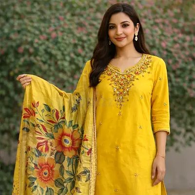 Yellow Floral 3-Piece Set Dress