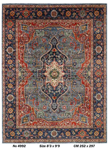 2.5 x 3m afghan handmade Traditional wool carpet Area Rug 83 x 99 veg colors dye