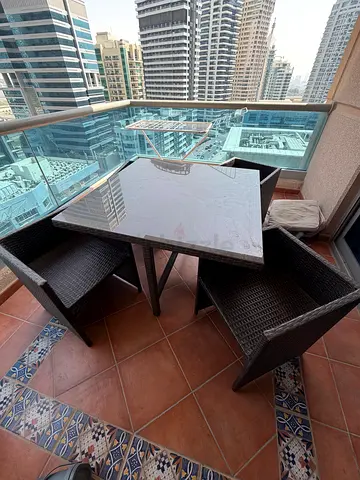 4 Seater Rattan Balcony Table and Chairs Set - Good Condition