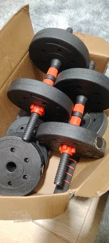 Adjustable Dumbbell Set with Plates and Spin-Lock Collars - Used