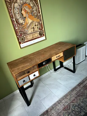 Pan Home Desk with Drawers and Storage