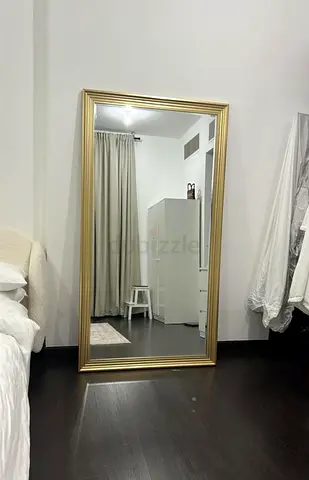 Large Free-Standing Full-Length Gold Framed Mirror (Excellent Condition)
