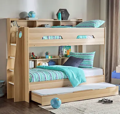 Almost new home center bank bed with mattresses