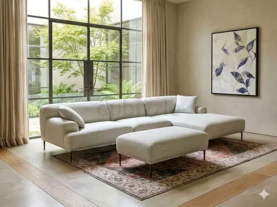 The loom collection amelia L Shape Sofa with footstool