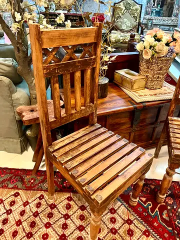 Solid Rustic Wooden Dining Chair - Set Piece Available