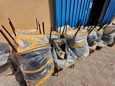 23x Black Leather Chairs with Metal Frame