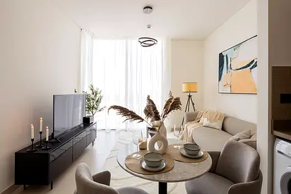 Fully furnished 1BR | Creek & open views | High floor