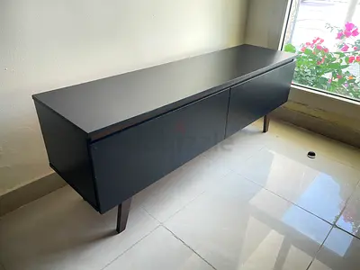 Modern Low Black TV Console / Media Unit with Storage