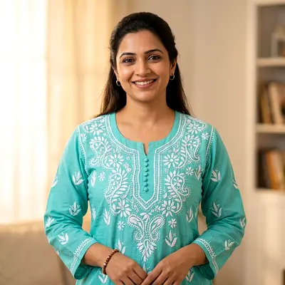 Turquoise Embroidered Dress