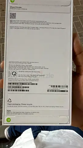 IPhone 17pro max nano sim +esim