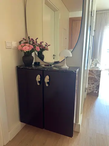 Custom cabinet with marble top.              Width: 80 cm
Height: 85 cm
Depth: 30 cm