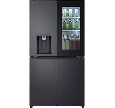 LG 4-Door Side-by-Side Refrigerator with InstaView and Water Dispenser - Black