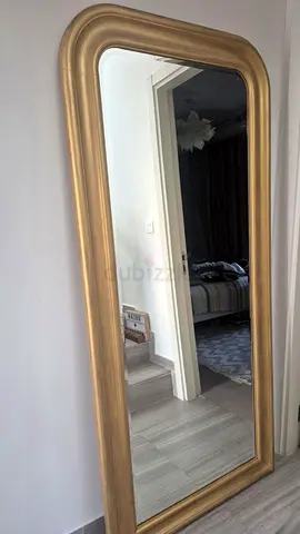 Large Gold Framed Full-Length Mirror - Floor Leaning