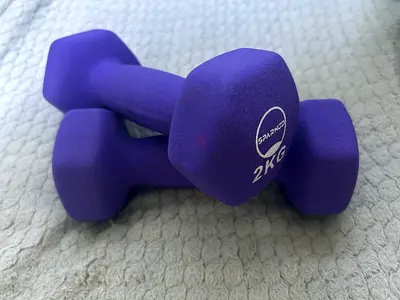 Pair of 2kg Neoprene Dumbbells - Light Weights, Good Condition