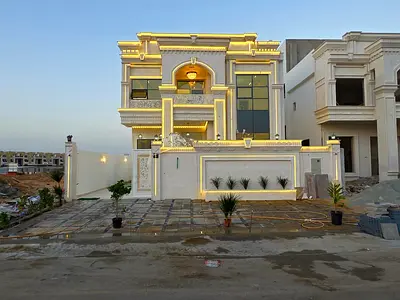 Villa for sale in Al Helio 1 Ajman 5 master bedrooms luxury finishing near MBZ road 3600 sq.ft all