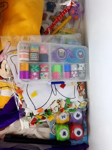 Kids craft and sticker kit with punches, washi tape and foam shapes