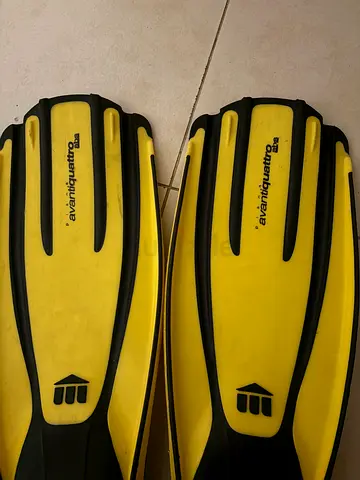 Pair of yellow snorkeling/diving fins