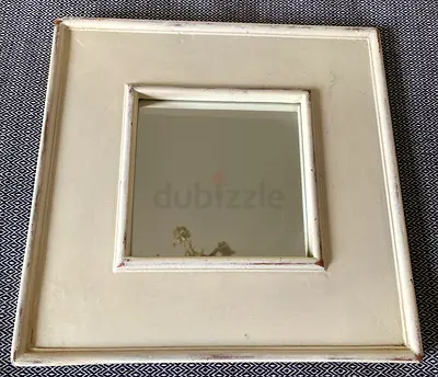 White Framed Square Wall Mirror - Decorative