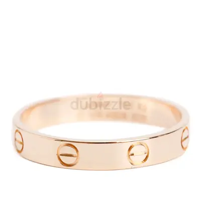 Authentic 18k Rose Gold 3.6 mm Love Wedding Band Ring, Size 62 10
