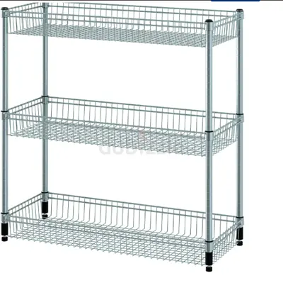 Metal 3-Tier Wire Storage Rack - Chrome