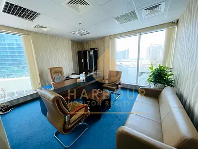 Furnished Office For Rent With Glass Partitions