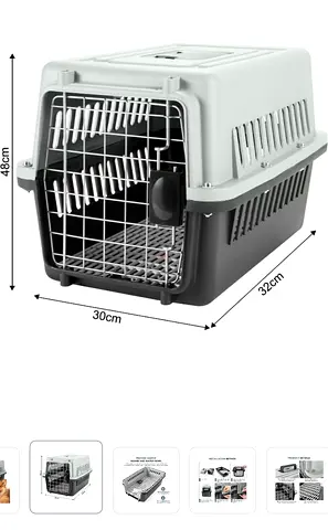 2 pcs Hard-sided Plastic Pet Carrier — Travel-Friendly Cat/Dog Crate (Medium)