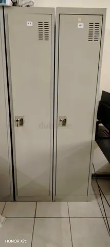Single Metal Locker Wardrobe - Grey, Good Condition