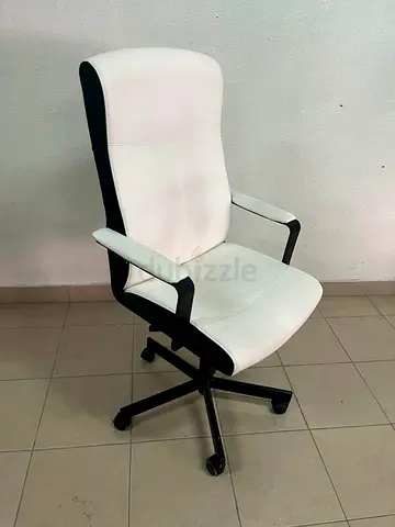 White leather office chair