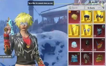 PUBG ACCOUNT GLACIERS COMBO | INFERNO HELMET | 53 GUNLAB | 151 MYTHIC | GLACIER GLOVES | YELLOW HAIR