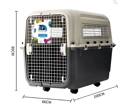Flyfurr Airline Approved Plastic Pet Transporter - 100*66*80 cm ‏