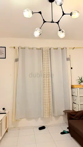 Light Grey Eyelet Curtains with Center Pattern - Pair from home box