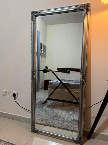 Large Ornate Silver Floor Mirror