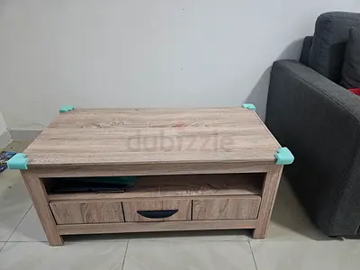 Used Wooden Coffee Table with Drawers