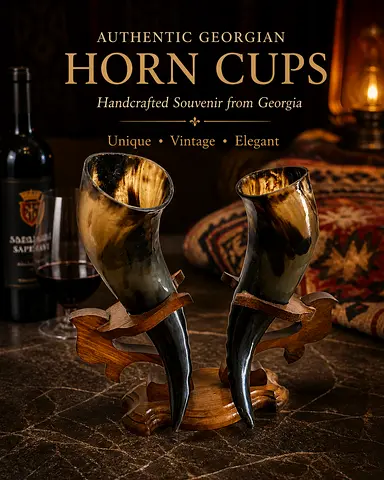 Vintage Georgian horn cups