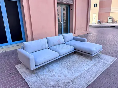 Boconcept L Shape Sofa Gray Light Grey Fabric L-Shaped Sofa with Chaise