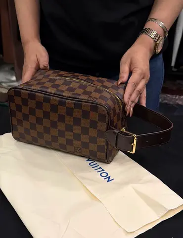 Louis Vuitton Lv Dopp Kit Pouch men Bag Brown