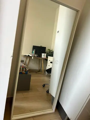 Full-length White Framed Mirror - Leaning/Wall Mount