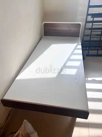 Single bed frame with headboard - white  wood finish
