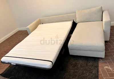 Ikea vimle L shape sofa bed Light beige L-shaped sofa with pull-out bed — good condition