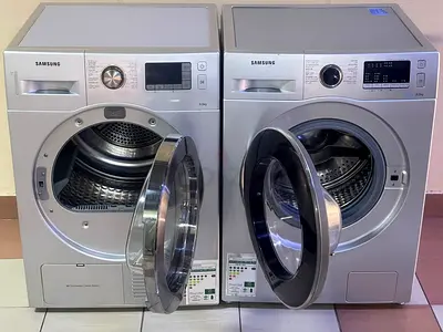 Samsung front-load washer and dryer pair - silver, good condition